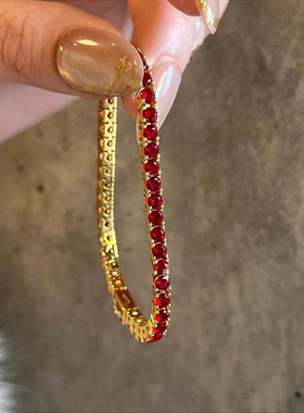 「小红绳」红色锆石满钻手链