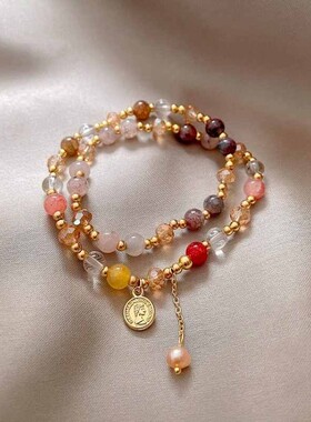 小众设计感双层串珠手链手串