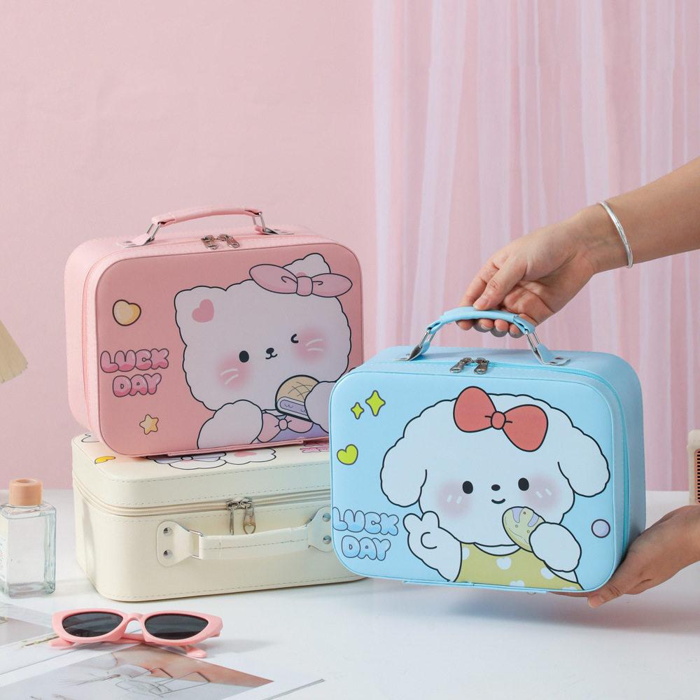 新款高颜值卡通化妆箱旅行便携手提化妆包可爱伴手礼礼品收纳包包,收纳整理,化妆箱/盒,淘宝优惠券,粉丝福利购,淘宝优惠卷