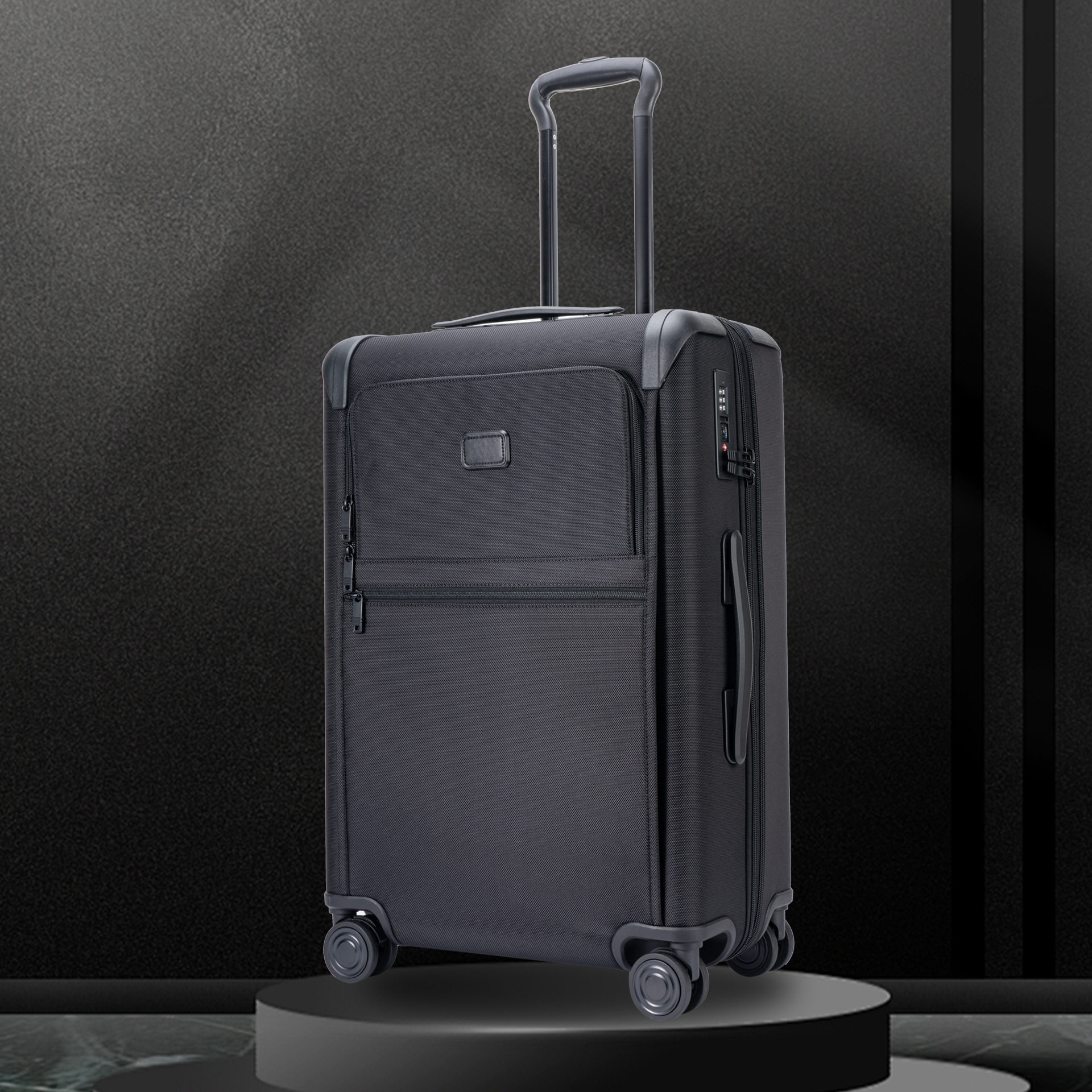 跨境 拉杆箱 防水行李箱牛津布箱黑色 拉链行李箱20寸登机箱