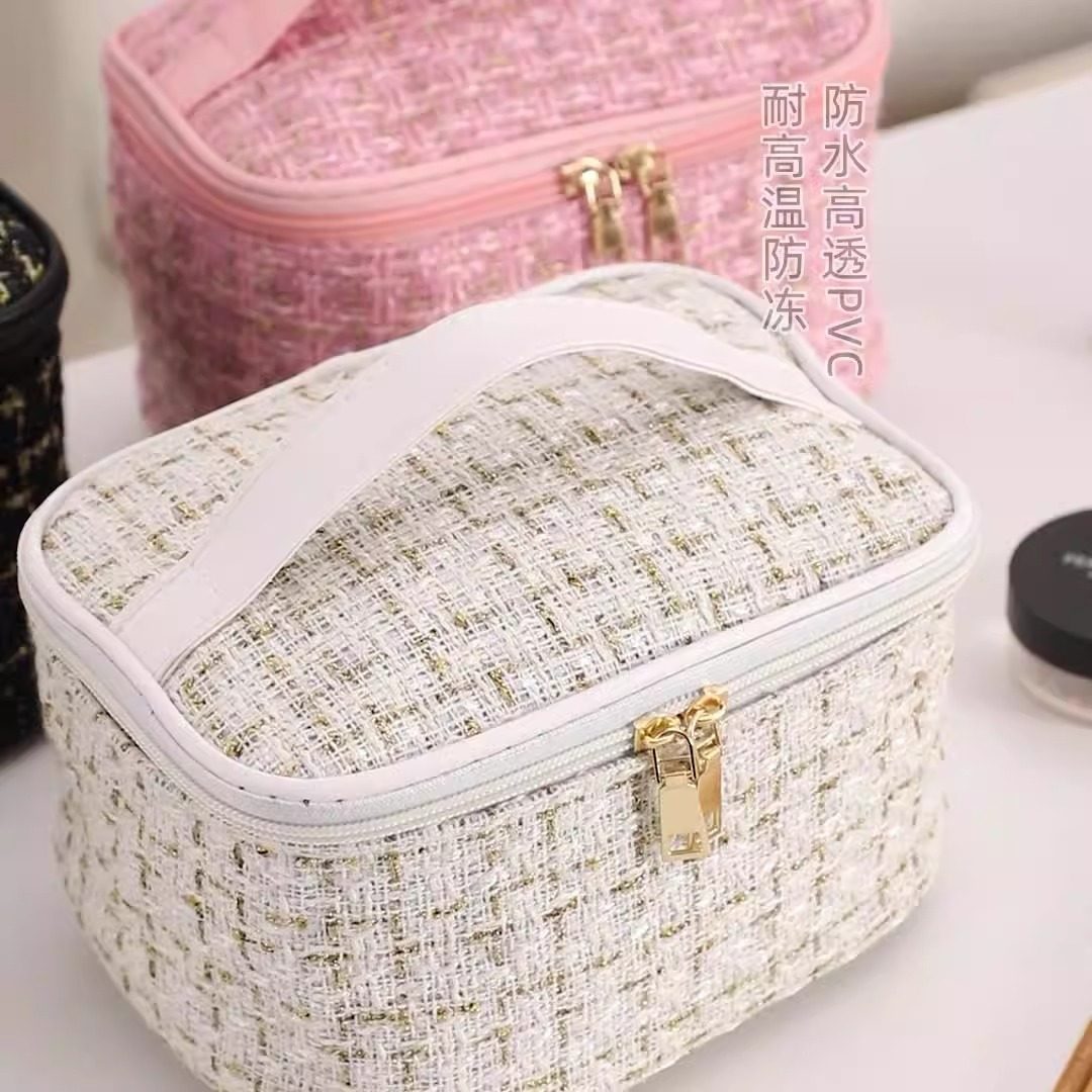 韩版小香风化妆包大容量感收纳包便携式旅游高颜值女洗漱包袋,收纳整理,化妆箱/盒,淘宝优惠券,粉丝福利购,淘宝优惠卷