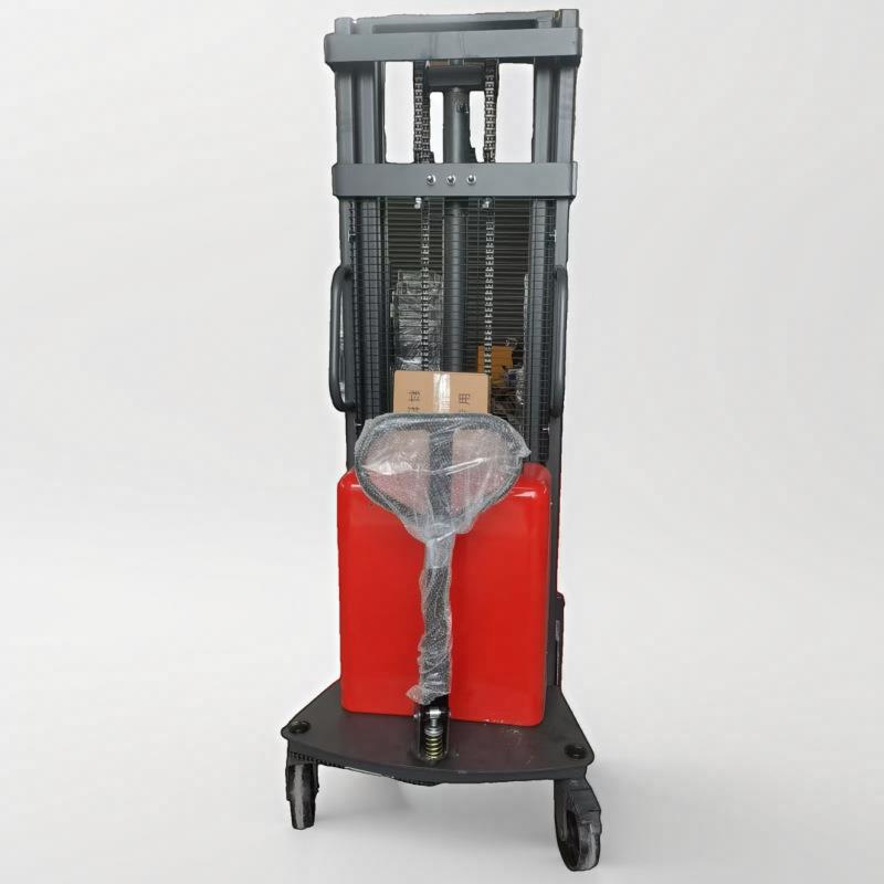 充电式半电动升高车1吨1.6米步行式电动推高车厂家供应