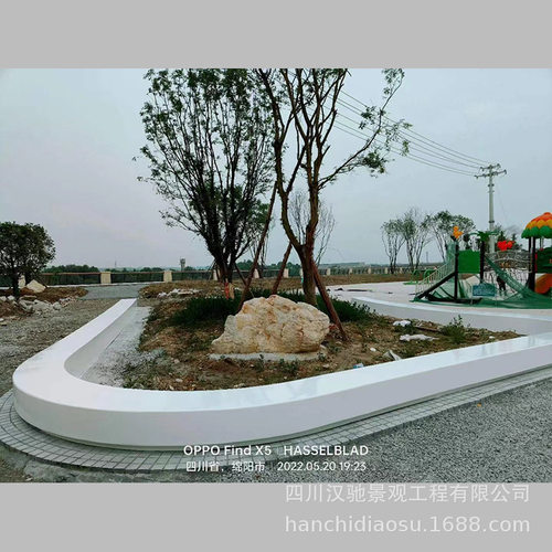户外玻璃钢休闲坐凳公园广场创意长条形弧形圆形树池座椅定 制