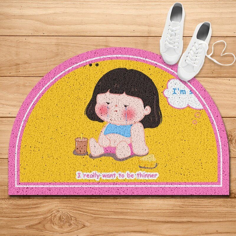 好运满满 半圆形入户门口丝圈地垫蹭土脚垫进门家用门垫门厅