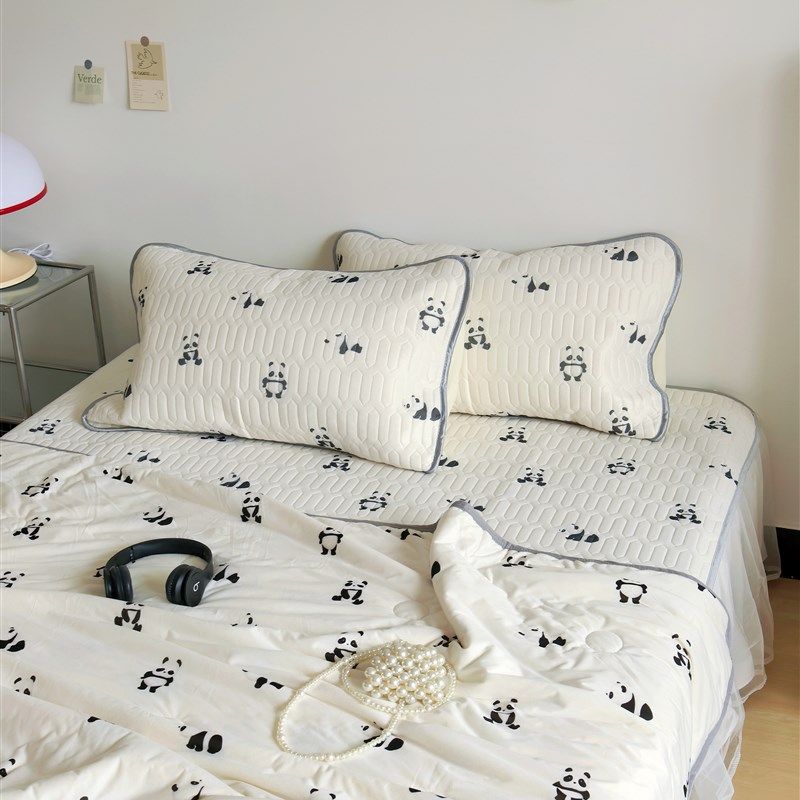 可爱乳胶凉席床睡垫四件套3可水洗可折叠学生宿舍凉席冰丝席+夏被,床上用品,乳胶席,淘宝优惠券,粉丝福利购,淘宝优惠卷