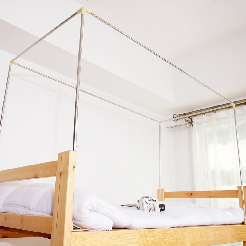 大学生宿舍上铺支架可伸缩加粗不锈钢床帘下铺寝室单人床蚊帐架子