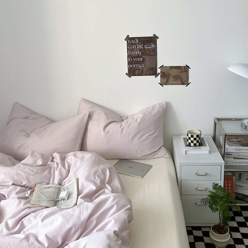 奶油系四件套水洗棉1.8床上用品被罩床单人大学生宿舍三件套床笠,床上用品,床品套件/四件套/多件套,淘宝优惠券,粉丝福利购,淘宝优惠卷