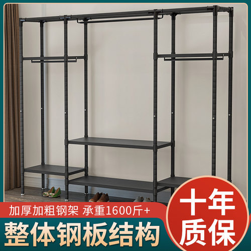 简易衣柜家用卧室出租房用组装布衣柜全钢架加粗加厚收纳柜挂衣橱