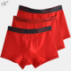 80支100%纯棉10A抗菌裆男童内裤 本命年红色中大童平角裤 12岁A类