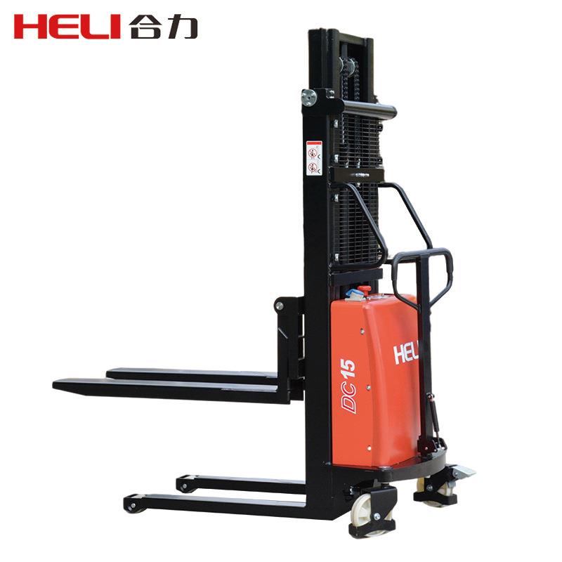 半电动堆高车1.5吨2吨液压升降托盘步行式堆垛机半电动叉车