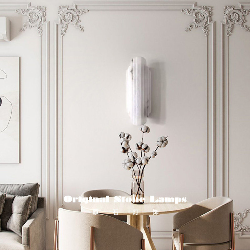 西班牙云石壁灯客厅背景墙法式玄关装饰现代简约设计师床头灯