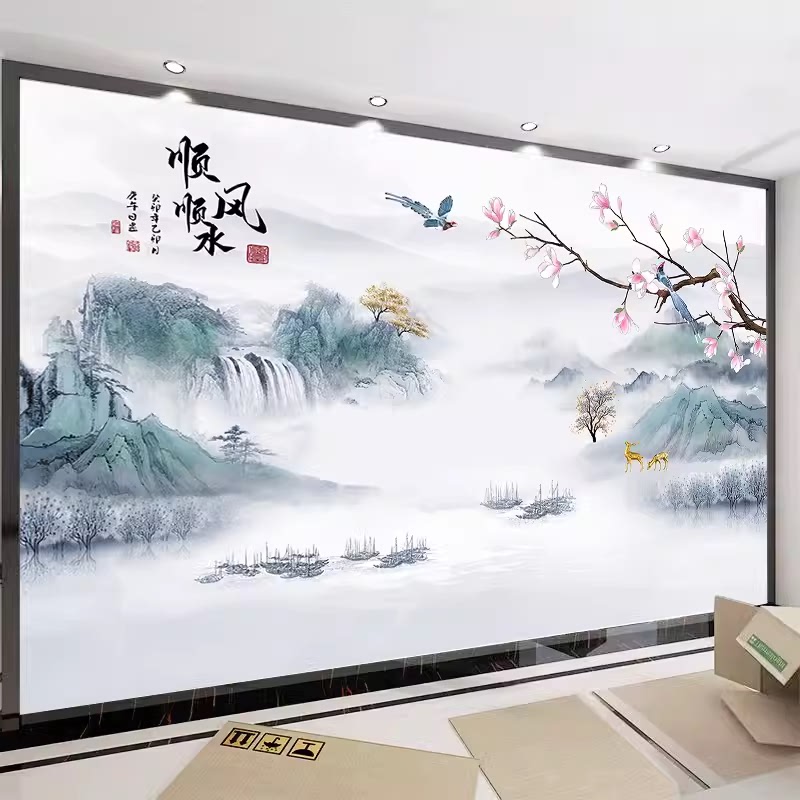 墙纸定制2025新款电视背景墙壁布8d立体壁画3d影视墙壁纸家和自粘