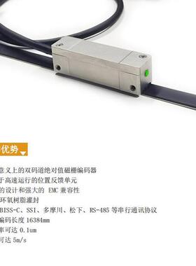 AMG2000双码道二进制磁栅尺绝对值磁读头BISS-C SSI RS-485协议