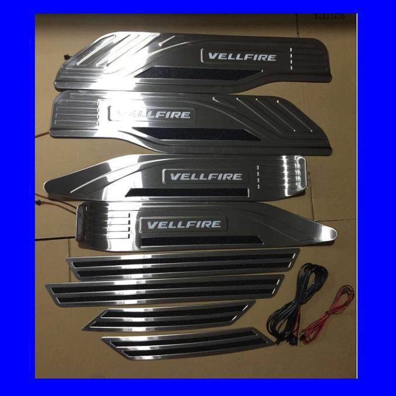 适用于埃尔法alphardvellfire30系带灯LED门槛条迎宾踏板