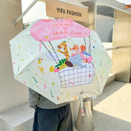 新品蜗牛记可爱晴雨伞两用学生迷你折叠口袋伞自动防晒防紫外线太