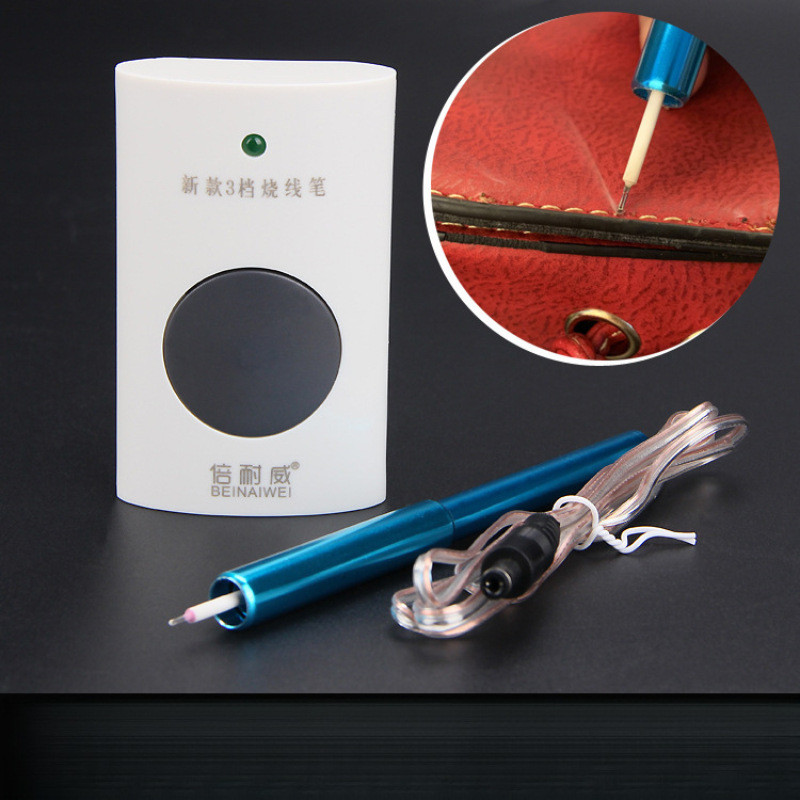 烧线笔手工皮雕工具银包新款3档调温钱包烫线头可替电烙铁电热笔