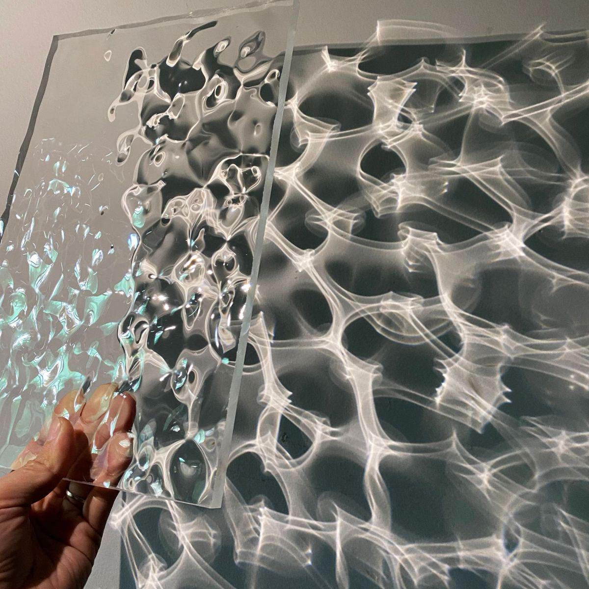 中号水波纹亚克力板高透明单双面不规则流水纹有机玻璃灯饰屏风