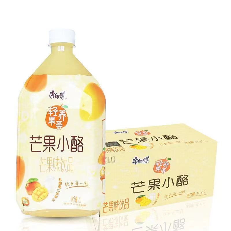 新货康师傅冰红茶1升热带芒果冰绿茶蜜桃冰爽劲凉乳酸菌饮料整箱