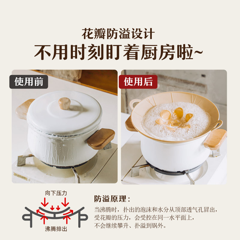 树可硅胶防溢锅盖通用花型蒸架保鲜厨房多功能煮汤支架耐高温蒸锅