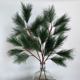 仿真植物松柏枝迎客松松针树塑料圣诞叶树叶松树枝插枝圣诞装饰花
