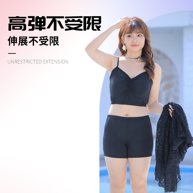 大码泳衣遮肉胖mm三件套女士2025新款遮肚子分体带罩衫泡温泉泳装