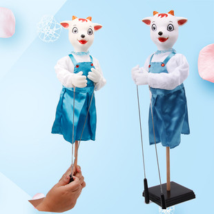 杖头木偶小羊白羊节目表演课堂训练儿童亲子互动传统文化体验