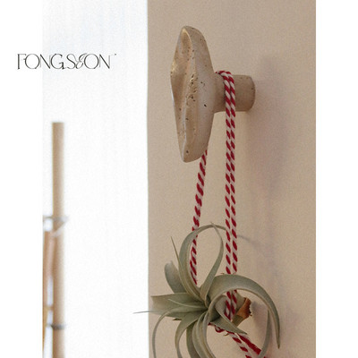 FONGSEON墙上浴室毛巾架服装店试衣间墙壁洞石莱姆石创意装饰挂钩