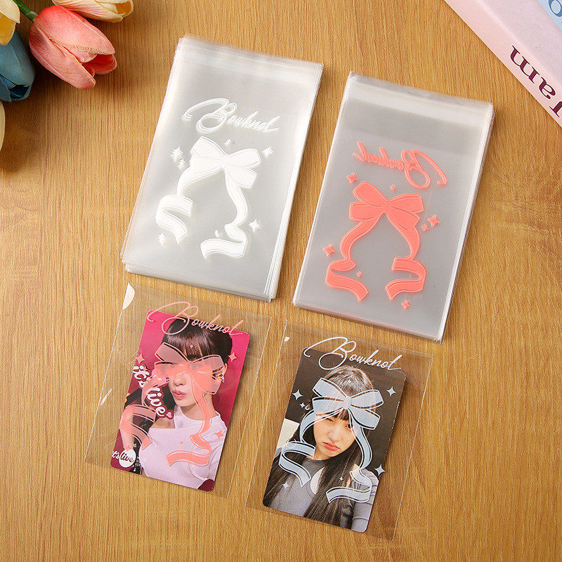 跨境彩带印花自粘袋拍立得出卡opp打包袋便携照片包装袋厂家批发