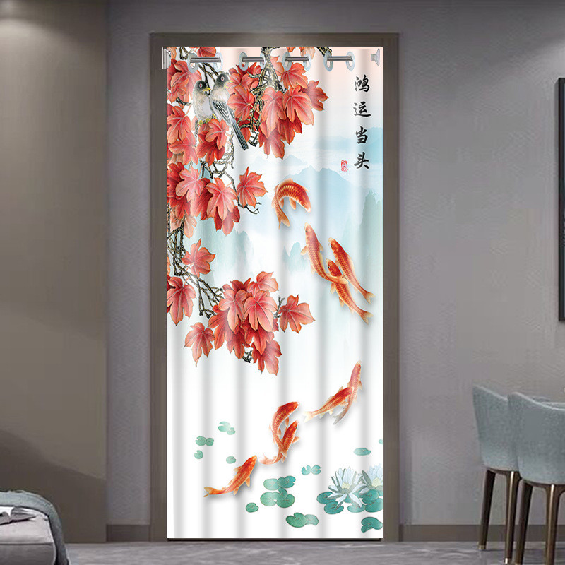 门帘隔断帘防冷气厕所试衣间厨房家用免打孔定制门帘2024新款高档