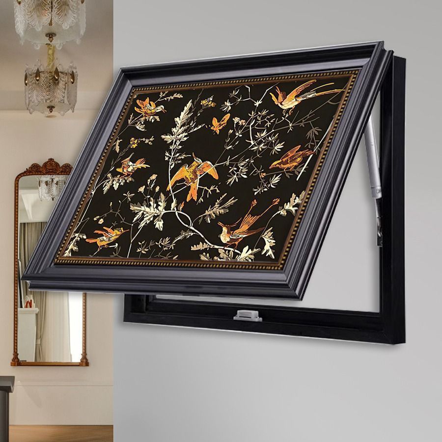 法式中古风电表箱挂画遮挡箱电闸开关盒配电箱遮挡推拉液压装饰画