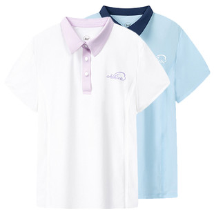 361女童拼色翻领T恤新品 K62521220 2025夏速干POLO衫 儿童运动短袖