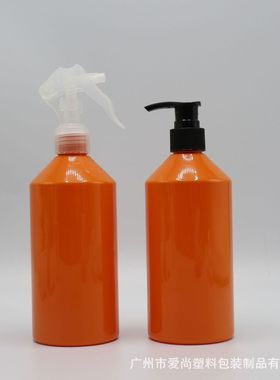 400ml橙色瓶配小老鼠喷头消毒水喷雾瓶PET环保材质 液体乳液泵瓶