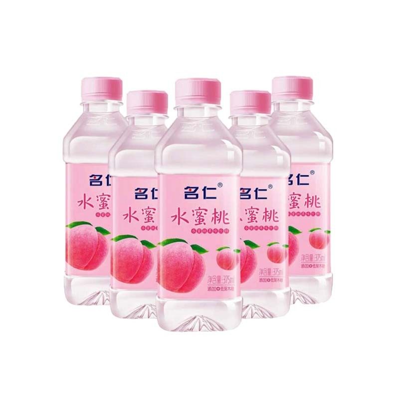 新货名仁苏打水整箱375ml24瓶明仁水蜜桃无糖梳打饮料汽水碱性气