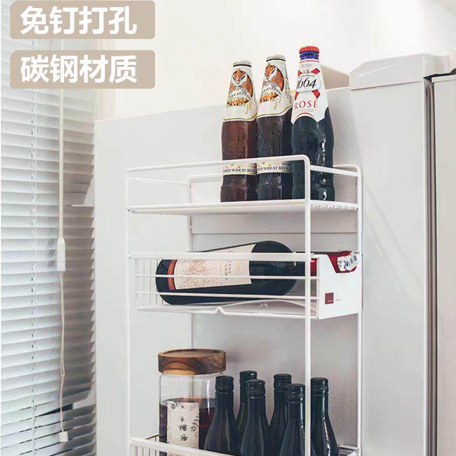 侧挂磁吸置物架多层免打孔家用洗衣机侧挂架收纳架