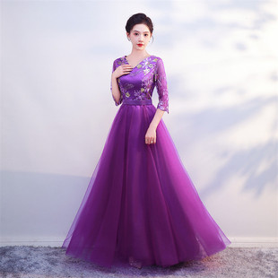 直銷大合唱晚禮服女長(zhǎng)款 顯瘦蕾絲合唱團(tuán)演出 高端大氣修身 2025新款