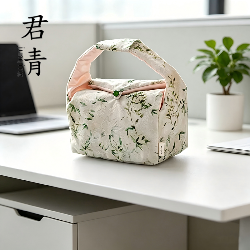 手工布艺织锦便携茶艺收纳包