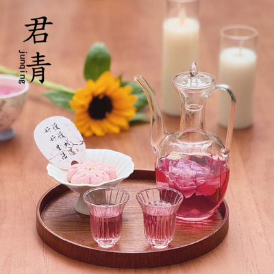 耐高温玻璃仿宋执壶冷萃绿茶壶泡茶壶耐热玻璃手执壶贵妃壶水壶
