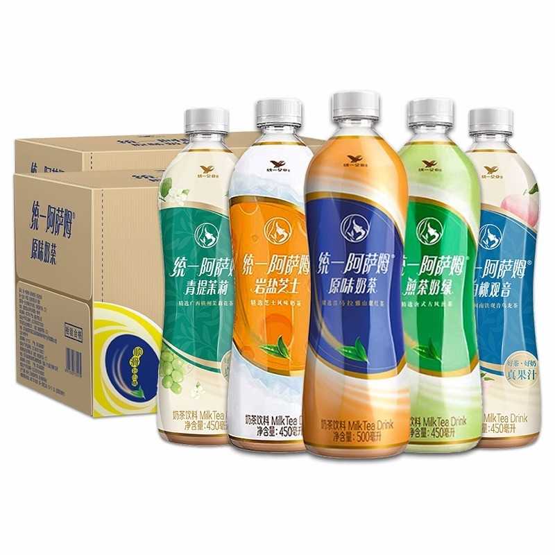 阿萨姆奶茶原味白桃观音茉莉奶茶奶茶饮料500ml*15瓶450ml装