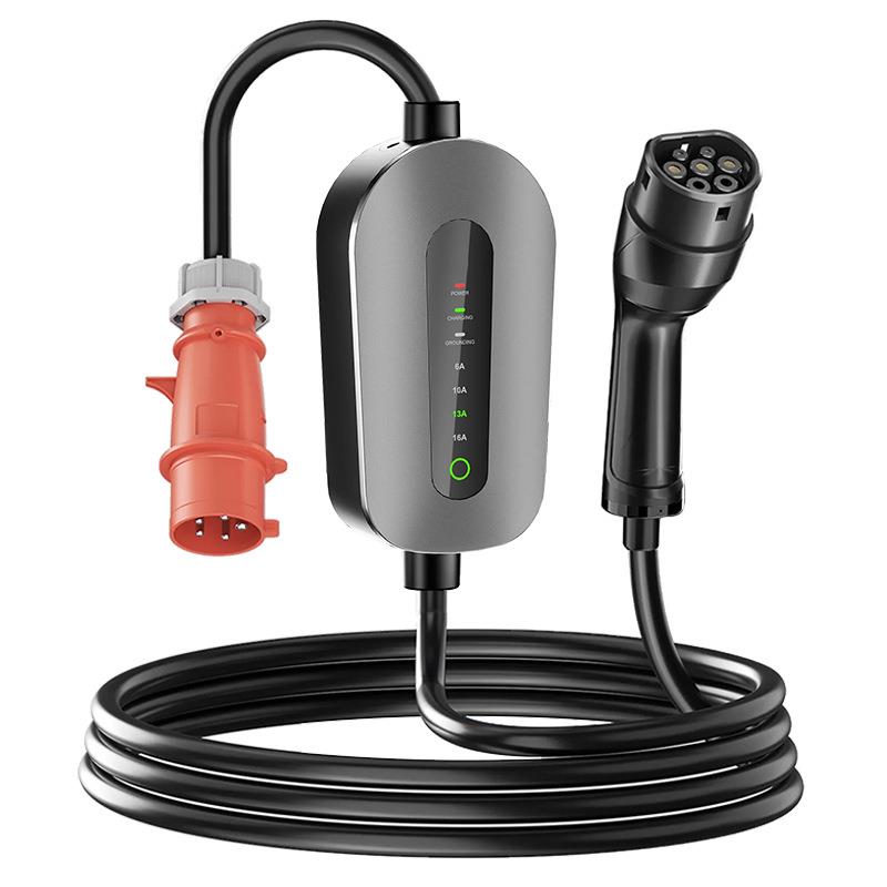 Type2欧标充电枪便携式充电桩11kw三相新能源电动汽车充电器交流