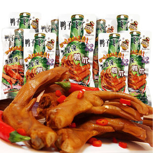 鸭子飞了龙岩泡鸭爪鸭翅根翅膀鸡掌啤酒版酸辣清香味爆辣卤肉零食
