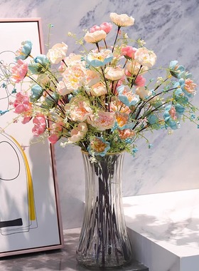 轻奢高档仿真花摆设杜鹃花假花客厅餐桌仿生花束装饰插花家居摆件