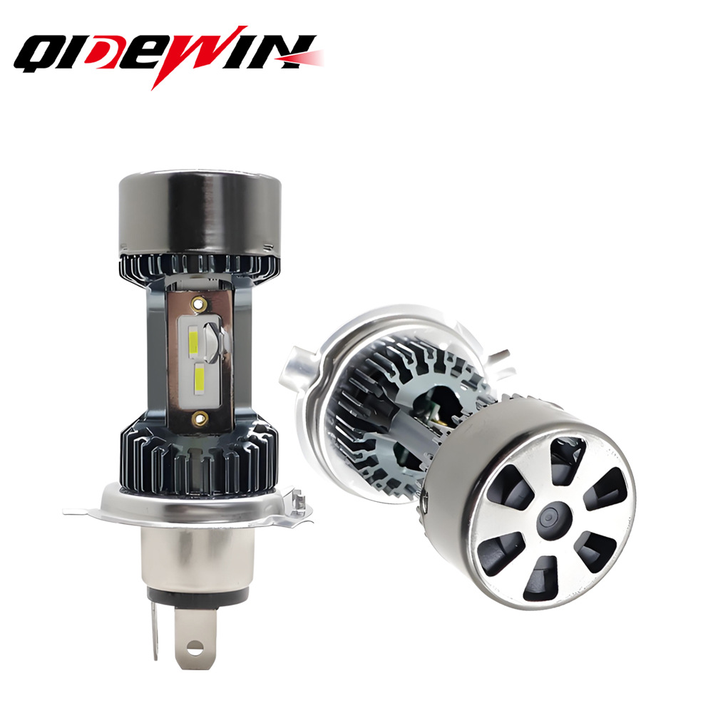 跨境摩托车大灯m8直插式超亮led电动车灯 h4远近一体改装摩托车灯