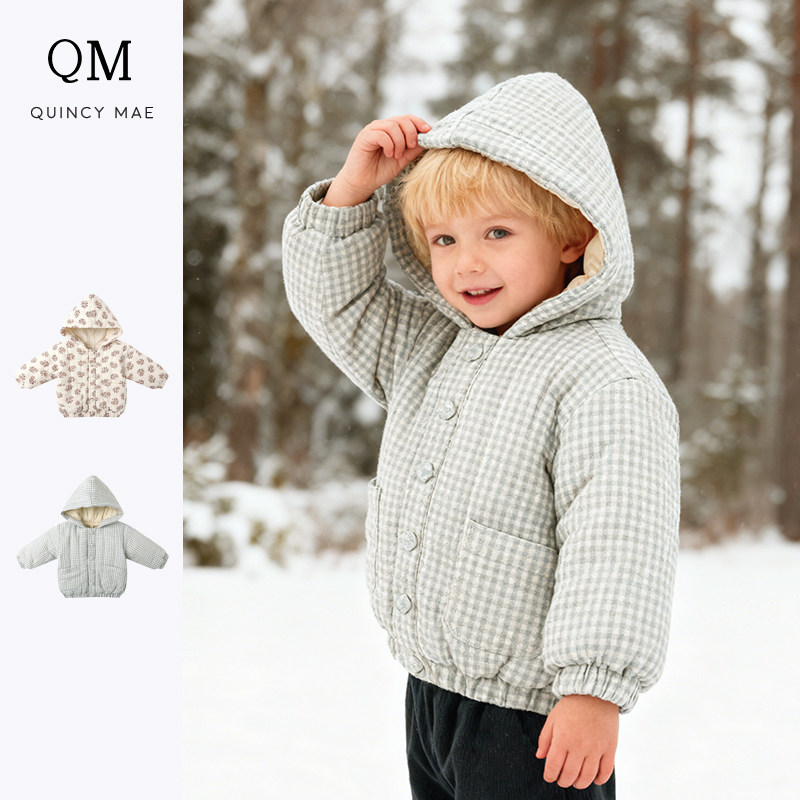 Quincy Mae儿童棉服秋冬连帽外套舒适保暖宝宝棉服外出服男女童款,童装/婴儿装/亲子装,普通外套,淘宝优惠券,粉丝福利购,淘宝优惠卷