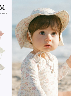 Quincy Mae女童男童大檐薄款太阳帽遮阳帽春夏季宝宝遮阳帽