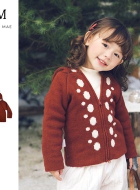 Quincy Mae两穿鹿角毛衣新年红加厚保暖外出服针织衫男女童款外套