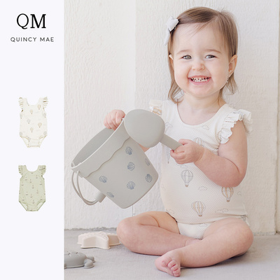 Quincy Mae透气不闷儿童可爱帆船小女孩泳衣热气球女童连体泳衣