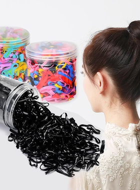 一次性发圈高弹力耐用发绳头绳女扎头发橡皮筋黑色小皮筋发圈头饰