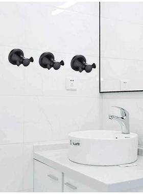 HIDEEP直销卫浴五金挂衣钩不锈钢黑色挂件双衣钩HI08031