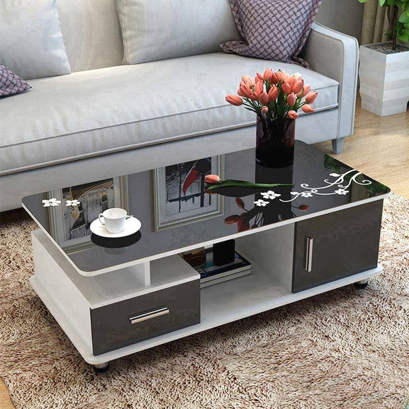 2025新款玻璃茶几简约现代小户型茶几桌家用客厅茶几电视柜组合