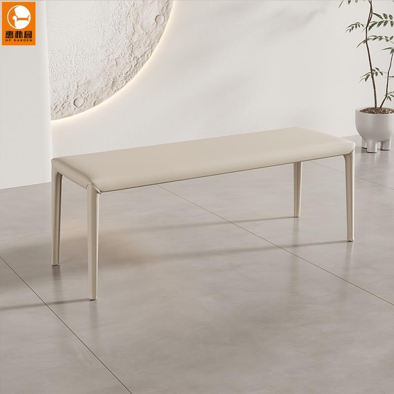 马鞍皮长凳皮凳意式极简长方形换鞋凳条凳简约家用餐椅凳子床尾凳